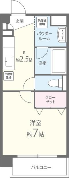 コージーコート 504号室 間取り