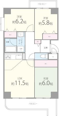 プライムヒル藤井寺 501号室 間取り