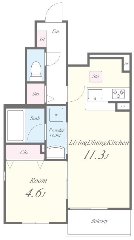 グレーヌ東寺 101号室 間取り