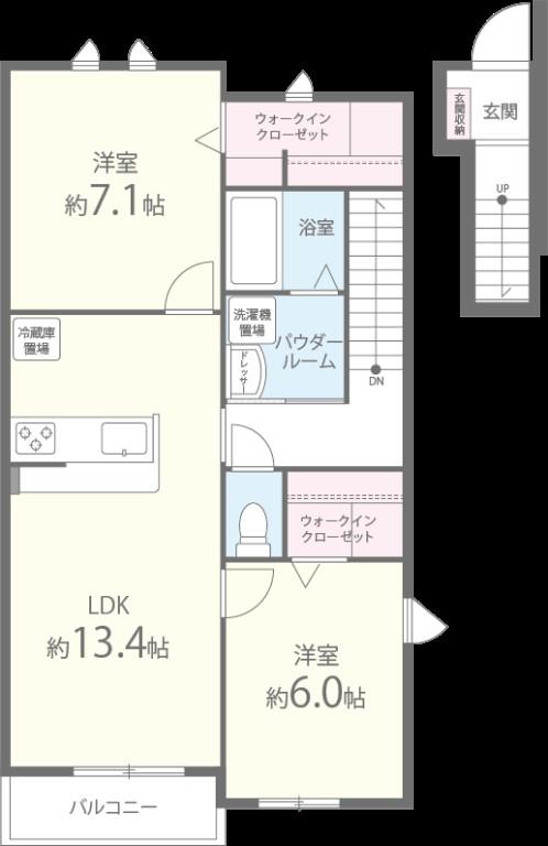 ハピネス南里 間取り図