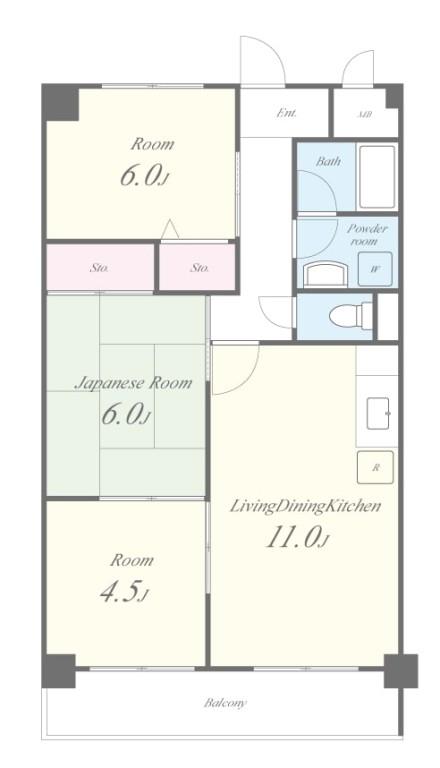 アミティエ西緑丘 303号室 間取り