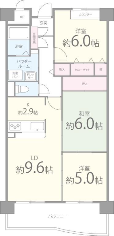 シーズモア 205号室 間取り