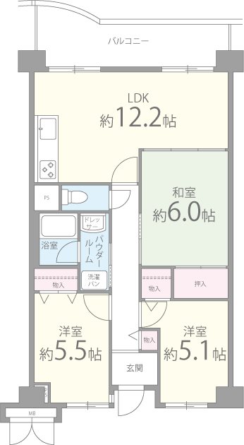 ガーデンライフ旭ヶ丘   103号室 間取り