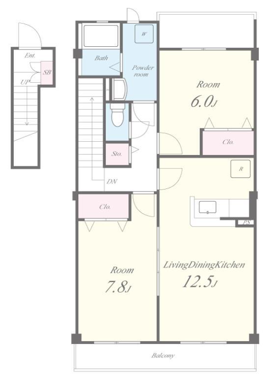 ユートピー･エイト 南 間取り図