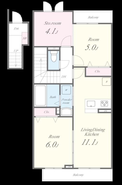 シャルマン青葉B棟 間取り図