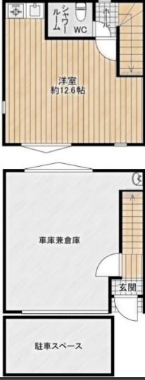 門真市小路町ガレージハウス 間取り図