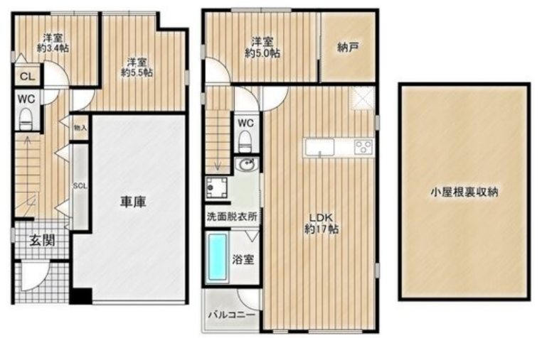 門真市小路町戸建A 間取り図