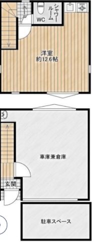 門真市小路町ガレージハウス 間取り図
