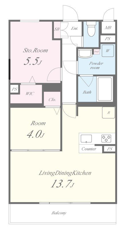PIAF(ピアフ） 102号室 間取り