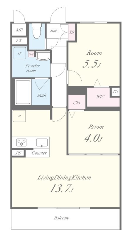 PIAF 203号室 間取り