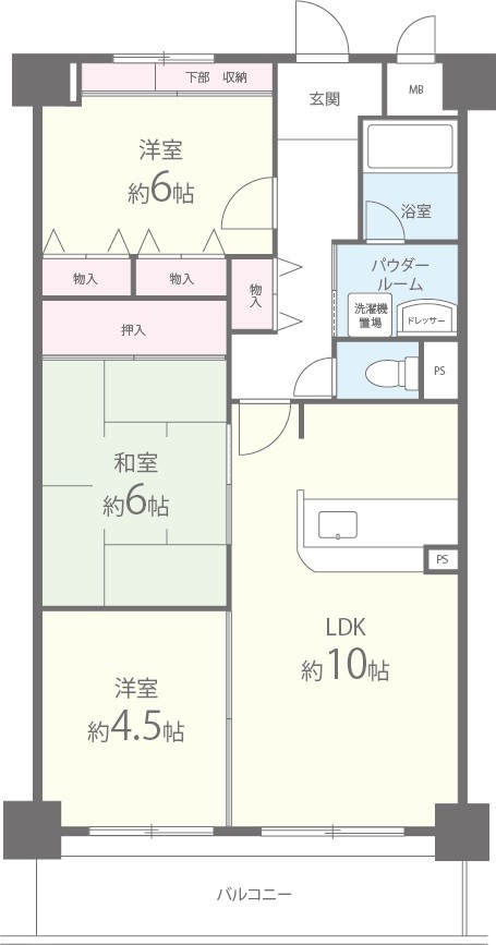 ﾀｳﾝｺｰﾄ咲佳映 間取り図