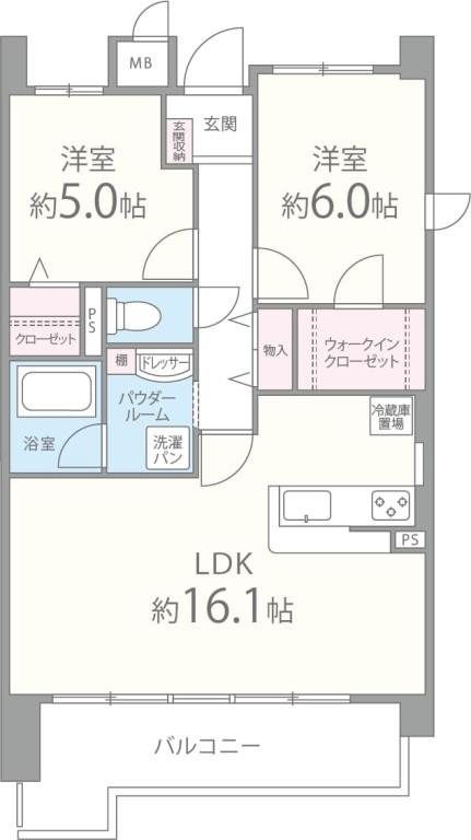 K FLAT 間取り図