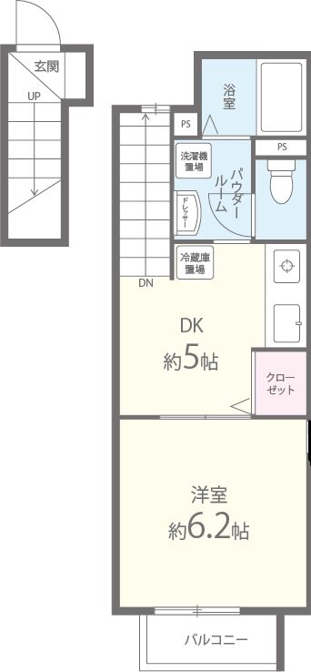 グリーンハイム 202号室 間取り