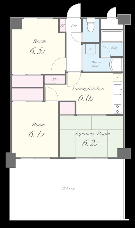 ヒルズ磯子Ⅱ 間取り図