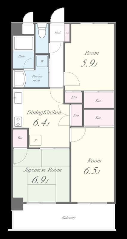 ヒルズ磯子Ⅱ 間取り図