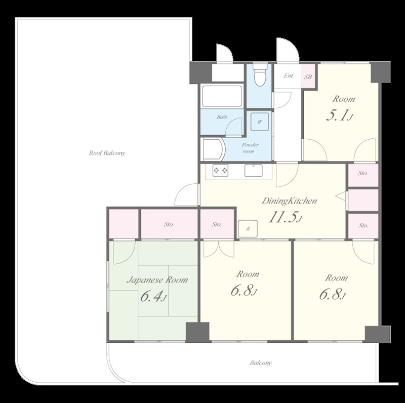 ヒルズ磯子Ⅱ 間取り図