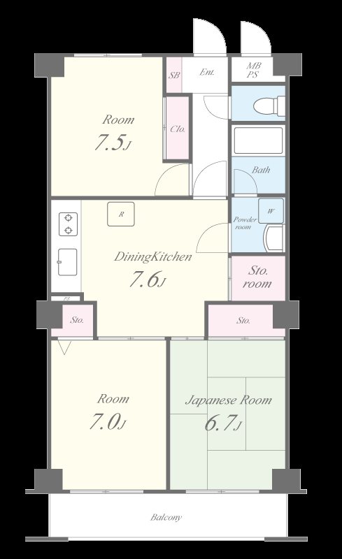 ヒルズ磯子 間取り図