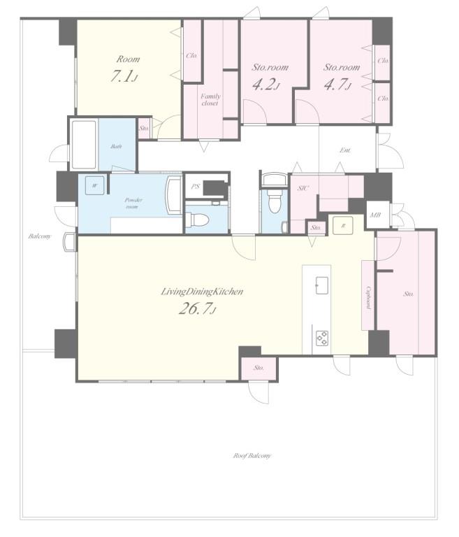 プレミアムコート千里丘 間取り図