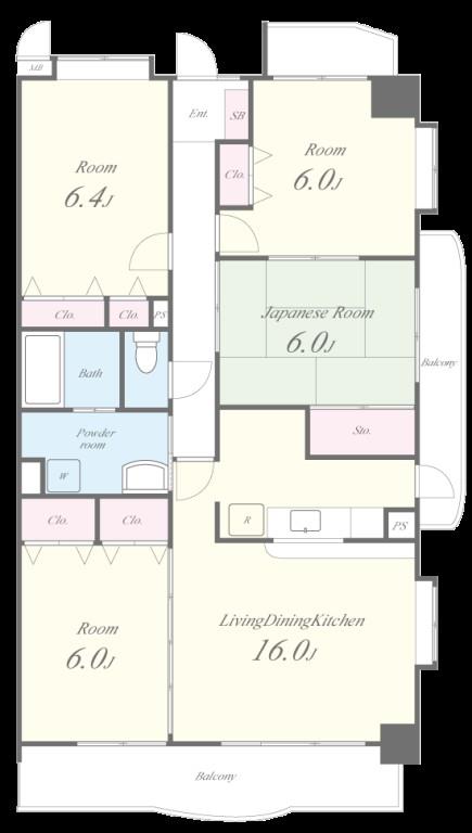 リーフマンション グランディア 間取り図