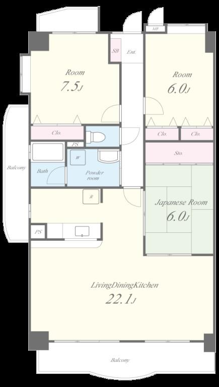 リーフマンション グランディア 間取り図