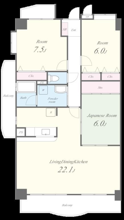リーフマンション グランディア 間取り図