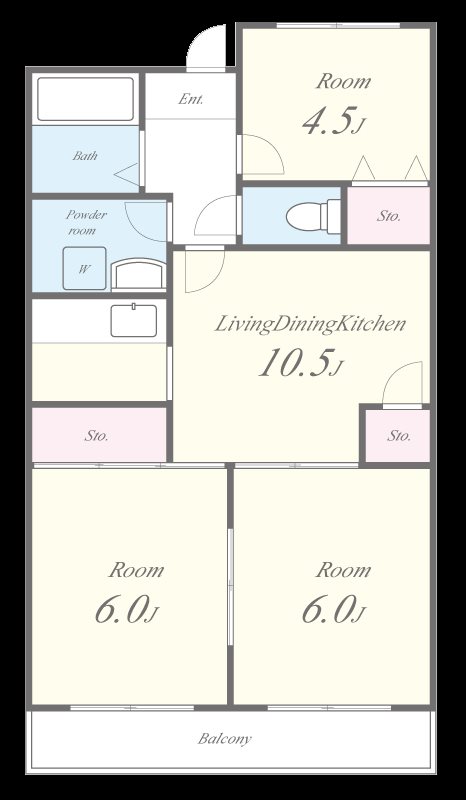 守口市第3三友マンション 間取り図