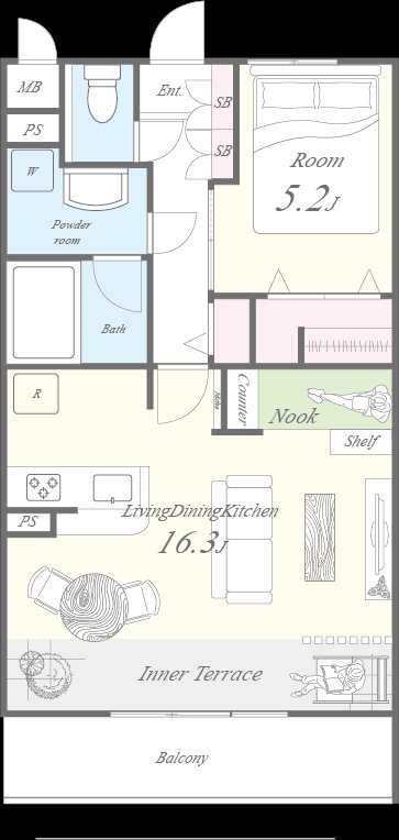 PIAF 108号室 間取り