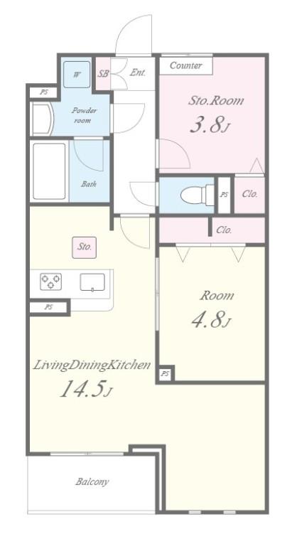 Casa Coco 103号室 間取り