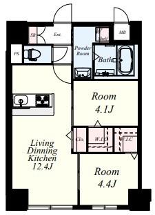 Mys Casetta Kurume(ミースカセッタ久留米) 間取り図