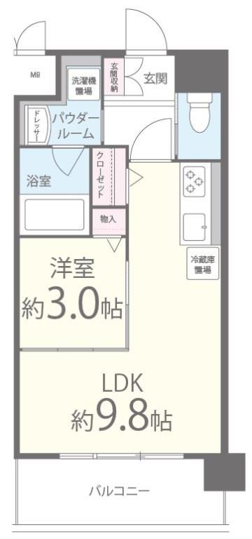 スクウェアJ 302号室 間取り