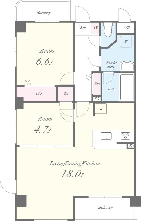Bonne ChanceⅡ(ボンヌシャンスツー) 間取り図