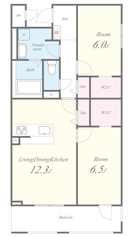 アルメノア西新 間取り図