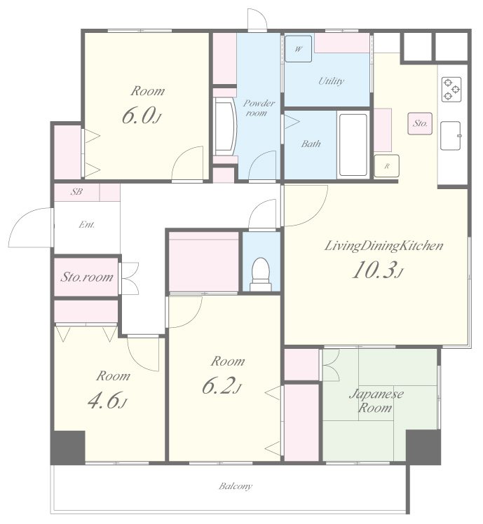 サン・ハートビル青葦 間取り図