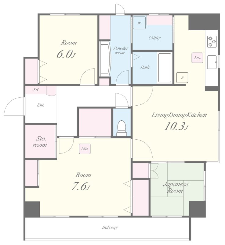 サン・ハートビル青葦 間取り図