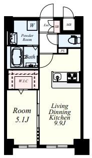Mys Casetta Kurume(ミースカセッタ久留米) 間取り図