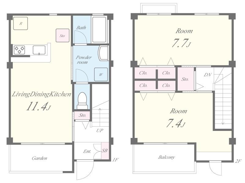 メルヴェーユ(平野区) A-6号室 間取り