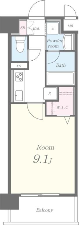 エスポアール神戸 505号室 間取り