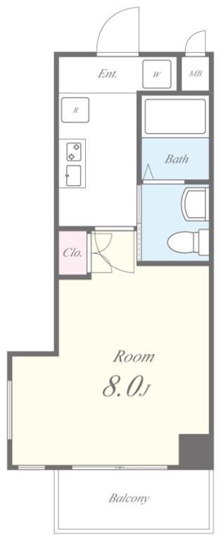 サザン長柄 0201号室 間取り