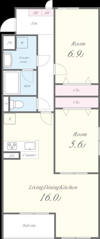 SOUTH COAT(サウスコート) 203号室 間取り