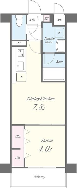 コンフォート弁天 203号室 間取り