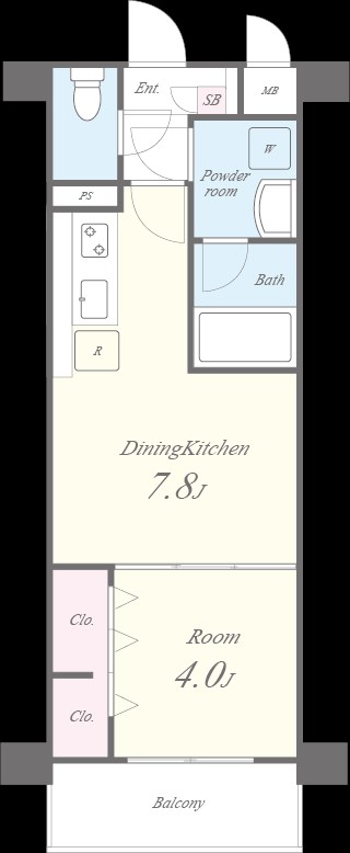 コンフォート弁天 203号室 間取り