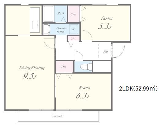 ポンデュガール 間取り図