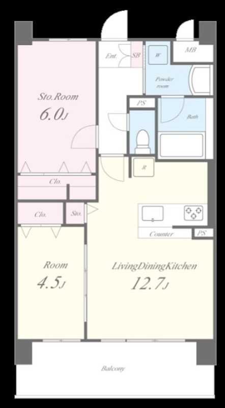 アトリエール堺寺地町 702号室 間取り