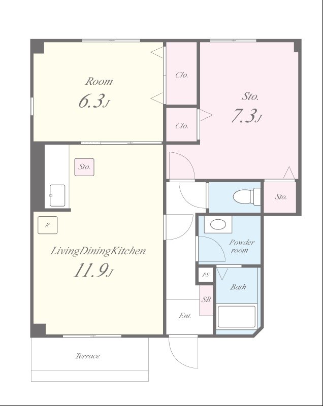 サンハイツ湖西Ⅱ 間取り図