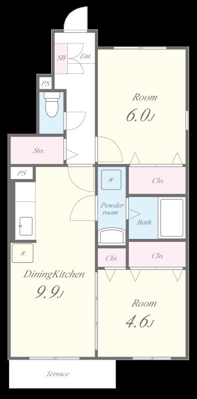 オーベルジュ 101号室 間取り