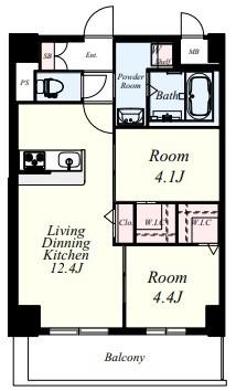 Mys Casetta Kurume(ミースカセッタ久留米) 間取り図