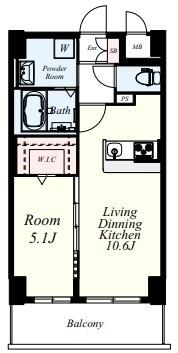 Mys Casetta Kurume(ミースカセッタ久留米) 間取り図
