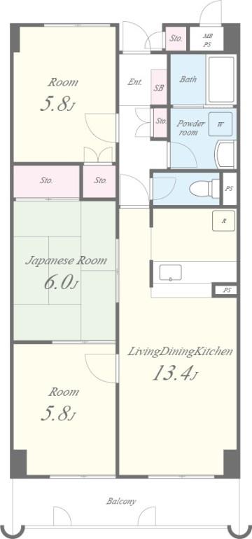 インペリアル南ヶ丘 603号室 間取り