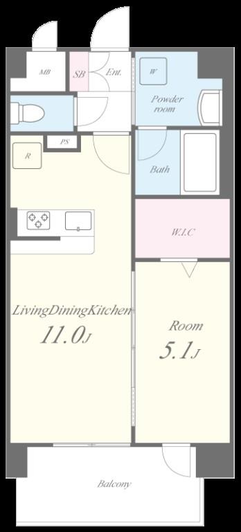 ラ・リヴィエール 504号室 間取り