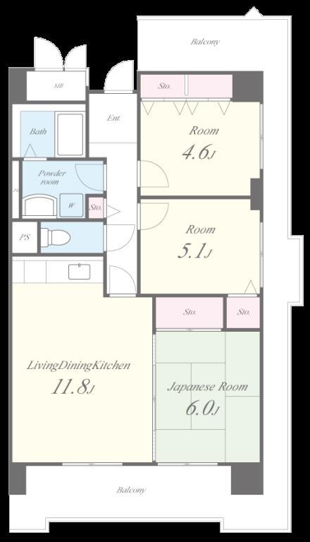 平野元町日興マンション 0209号室 間取り